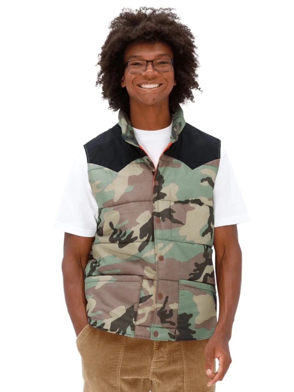 Birdwell Beach Britches Canyon Puffer Vest In Woodland Camo  Medium Like New!
